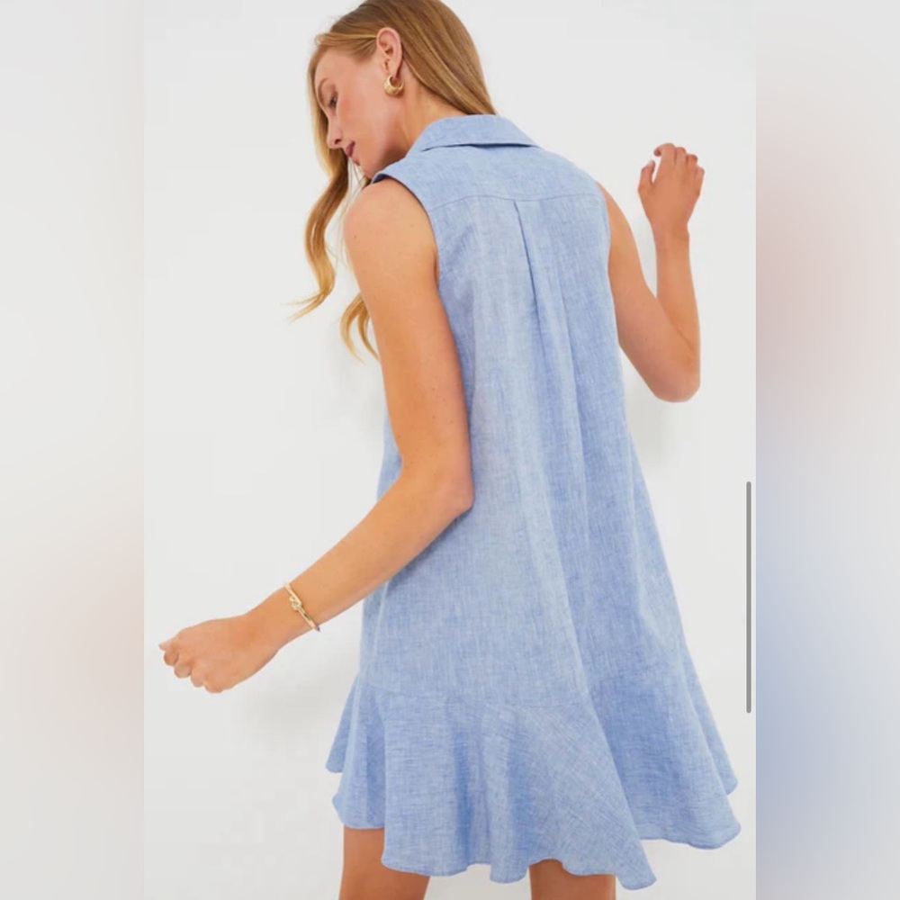 Tuckernuck Chambray Sleeveless Callahan Shirt Dress - Picture 3 of 9